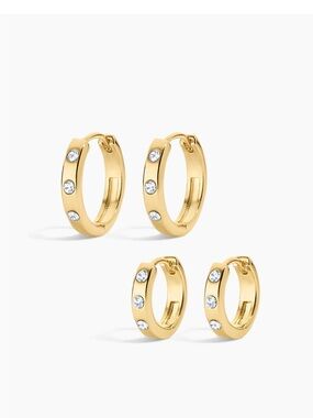 Electric Picks The perfect hoop set Gold Earring - 4 Pack